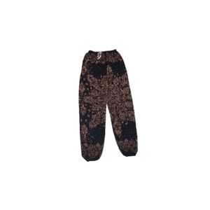Thai Black and Orange Rayon Pants - Women’s Size Small